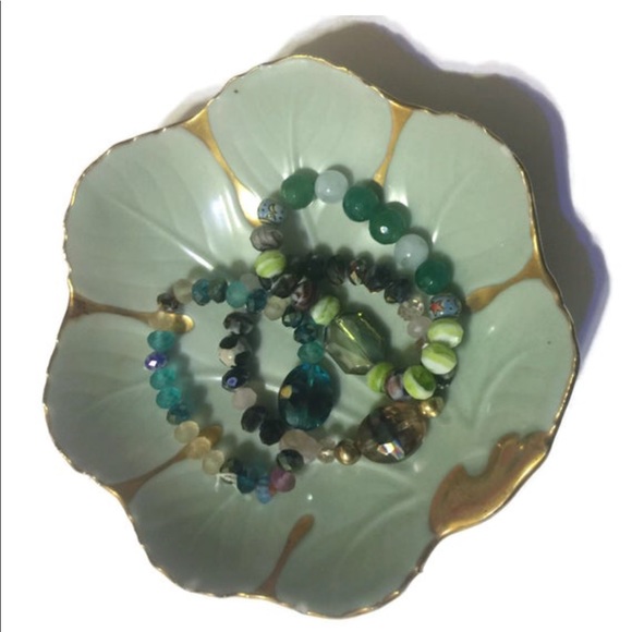 Handmade! BNWT • semi and glass stretch bracelet - Picture 4 of 4